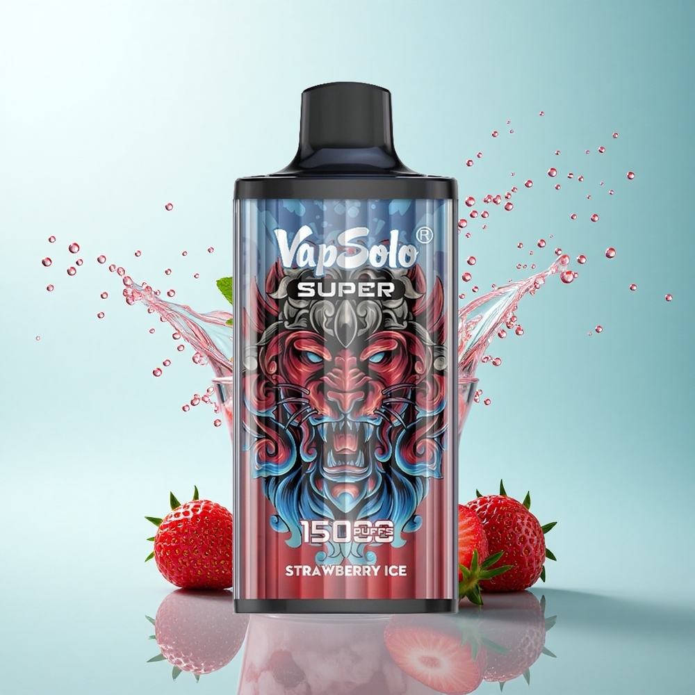 Vapsolo Super 15000 Puffs Strawberry Ice 40ml 20mg Nicotine 850mAh