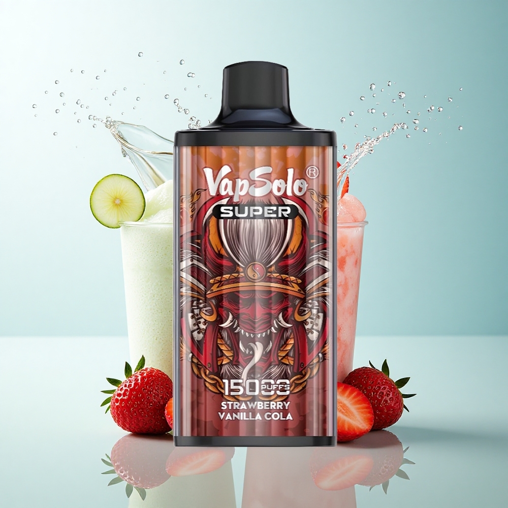 Vapsolo Super 15000 Puffs Strawberry Vanilla Cola 850mAh 40ml 20mg Nicotine