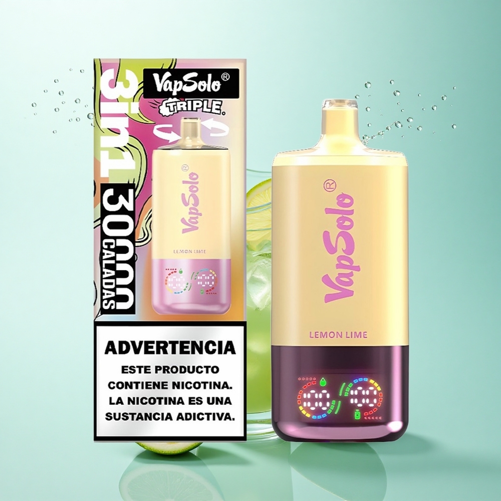 Vapsolo Triple 30000 Puffs Lemon Lime Type-C 40ml Nicotine