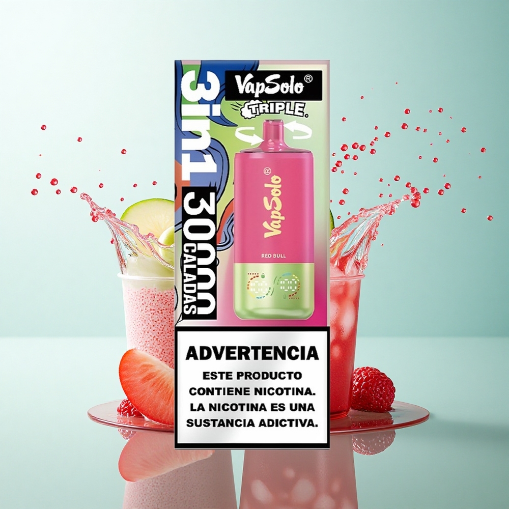 Vapsolo Triple 30000 Puffs Red Bull Triple 40ml 20mg Nicotine Type-C