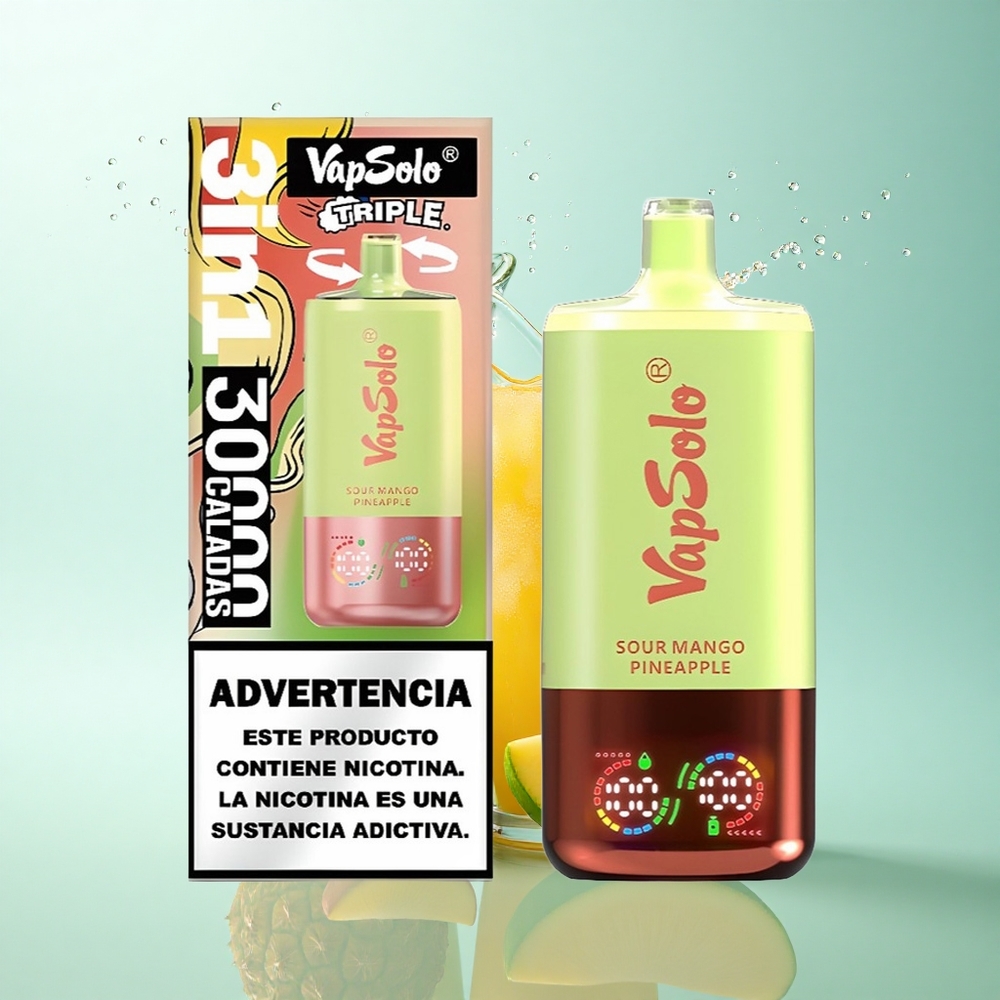 Vapsolo Triple 30000 Puffs Sour Mango Pineapple 40ml 20mg Nicotine Type-C