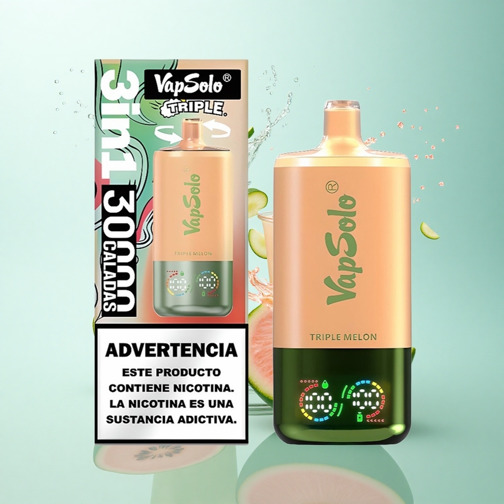 Vapsolo Triple 30000 Puffs Triple Melon 40ml 20mg Nicotine