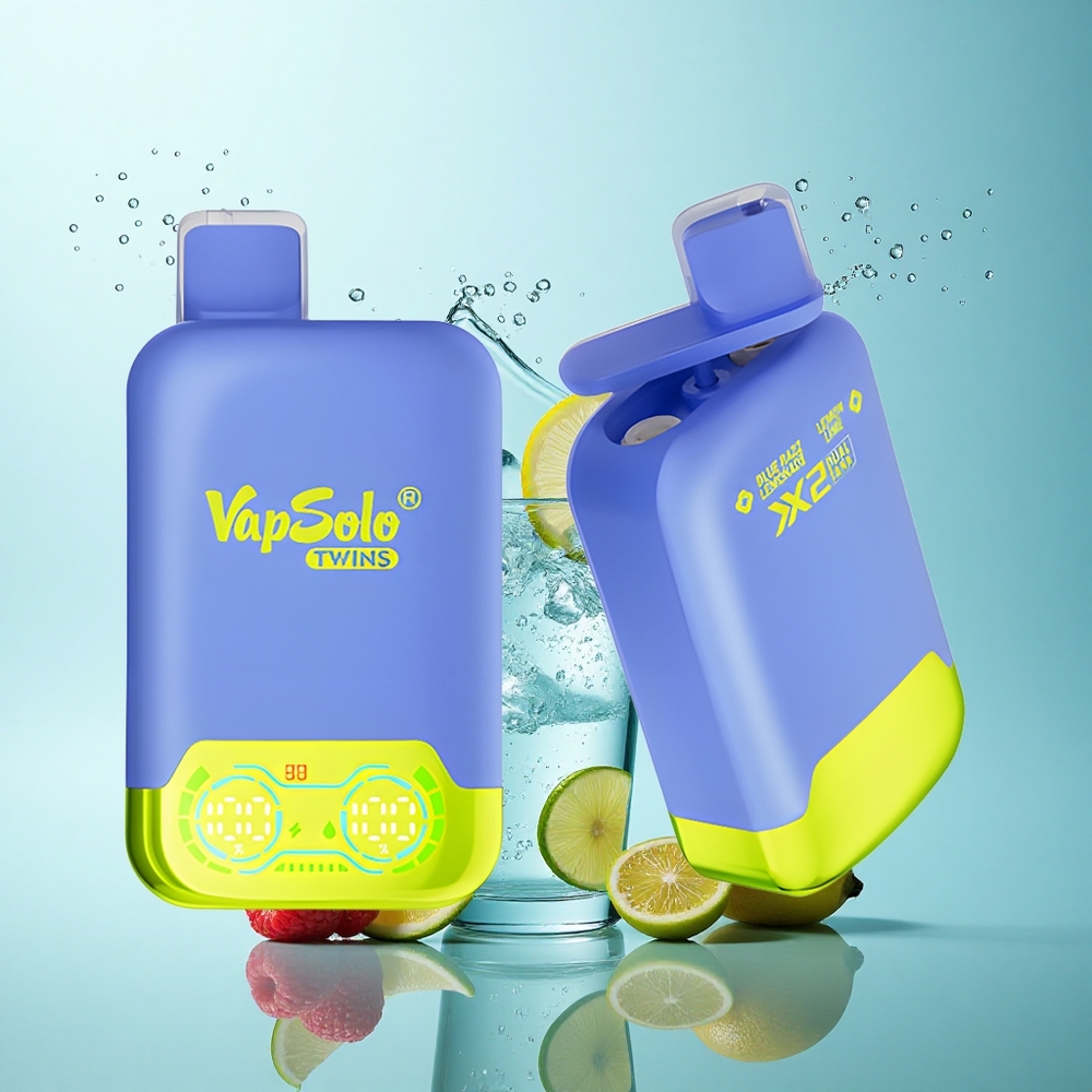 Vapsolo Twins 20000 Puffs Blue Razz Lemonade & Lemon Lime 40ml Dual Tank Type-C