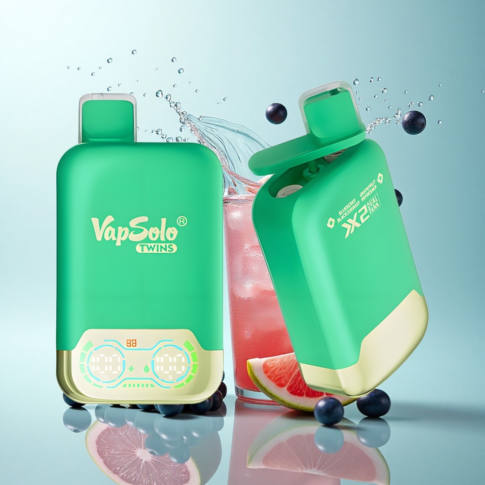 Vapsolo Twins 20000 Puffs Blueberry Blackcurrant & Grapefruit 40ml Dual Tank Refresher