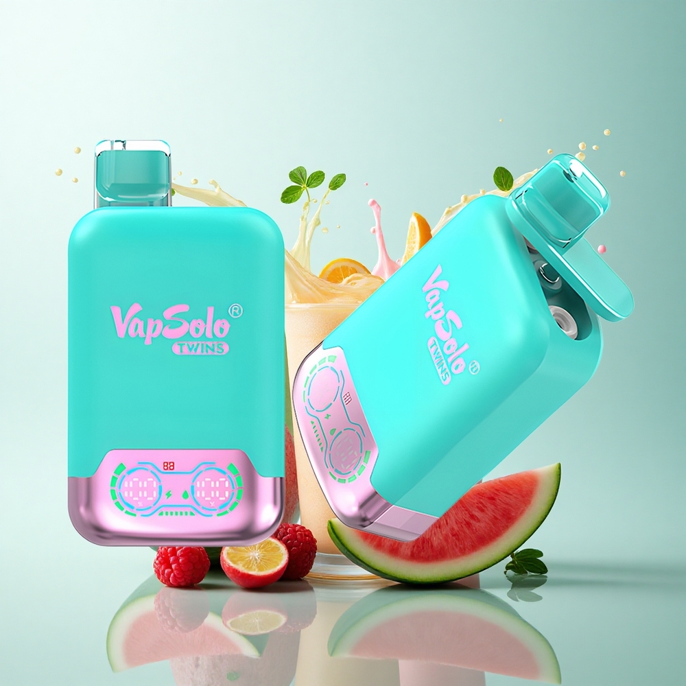 Vapsolo Twins 20000 Puffs Dual 40ml Nicotine 50mg/ml Melon & Raspberry Watermelon