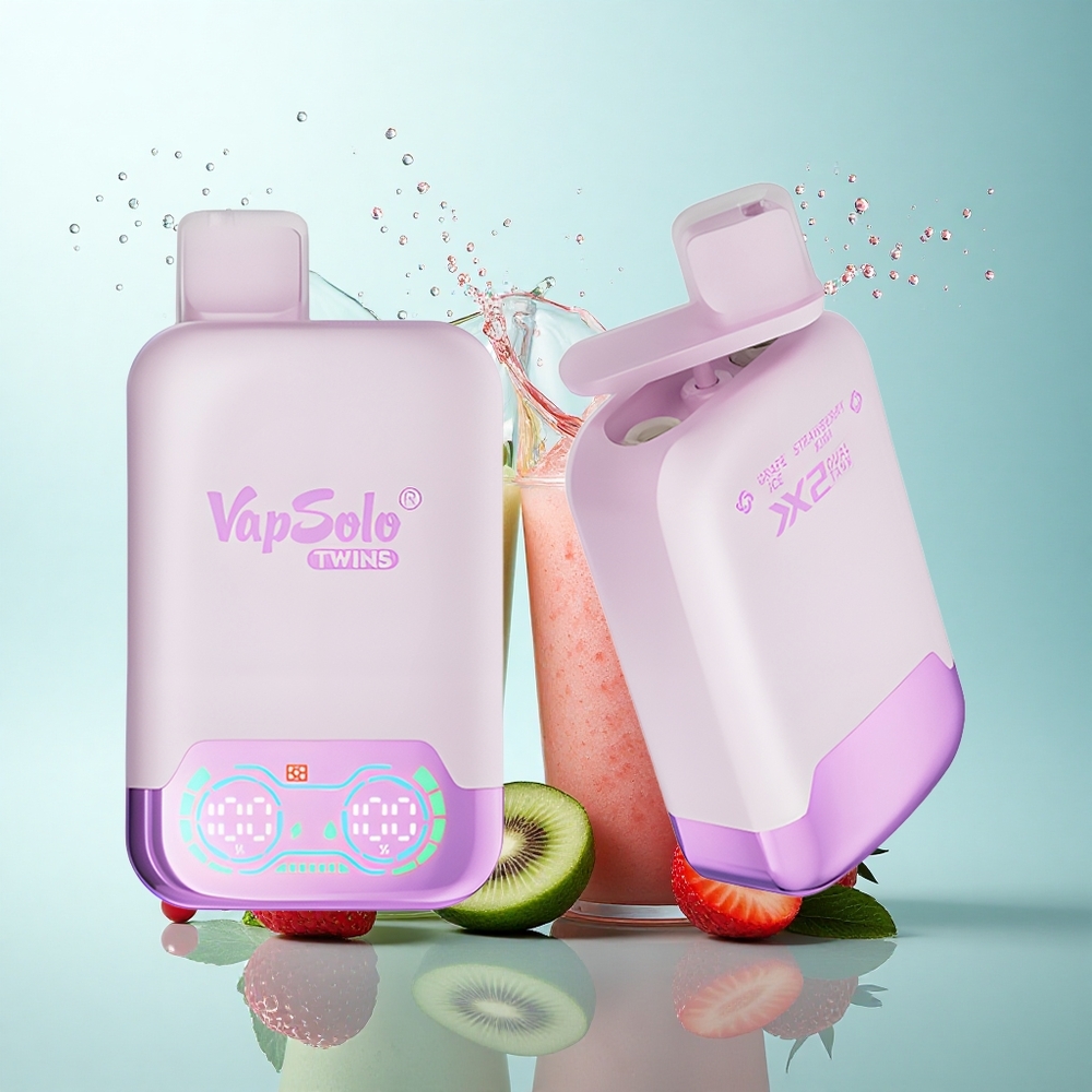 Vapsolo Twins 20000 Puffs Grape Ice & Strawberry Kiwi 40ml Dual Tank Nicotine 20mg/ml
