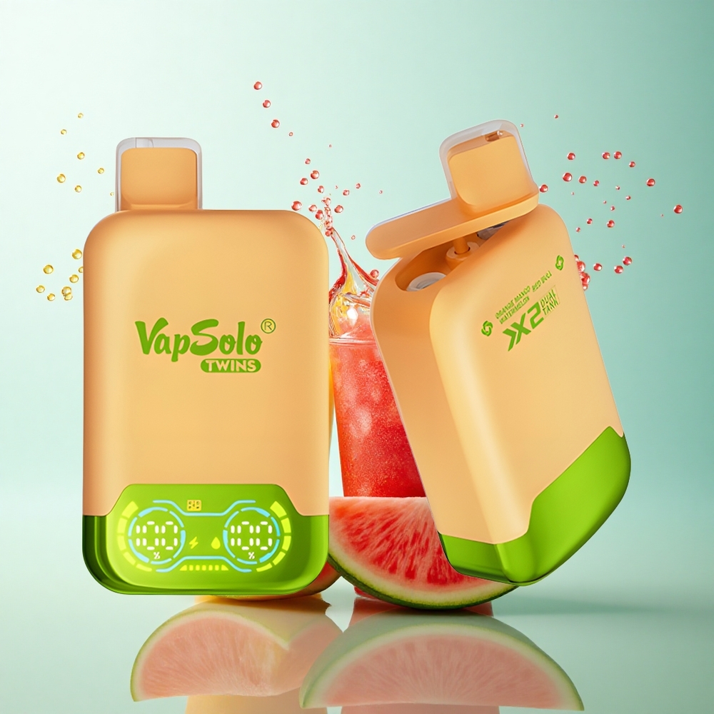 Vapsolo Twins 20000 Puffs Orange Mango Watermelon & Red Bull 40ml Dual Tank Nicotine 20mg/ml Type-C