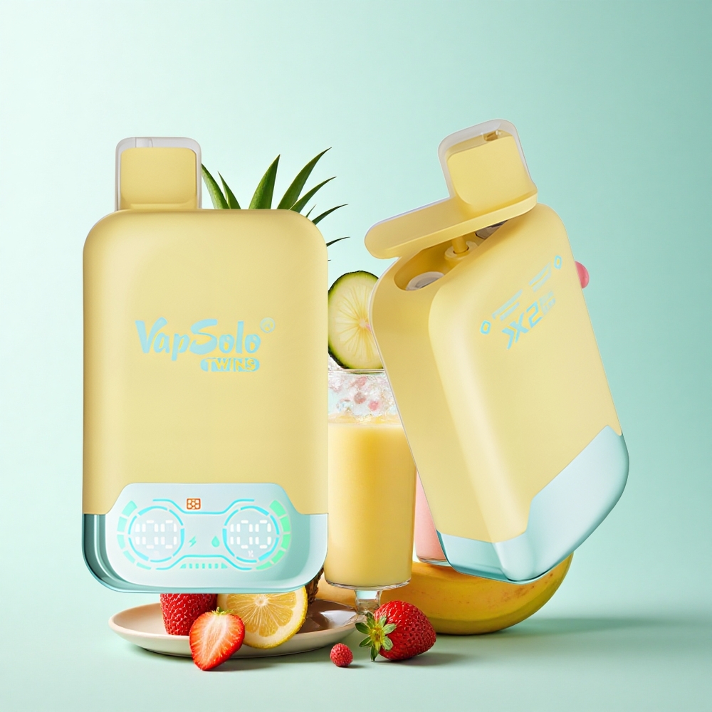 Vapsolo Twins 20000 Puffs Pineapple Coconut & Strawberry Banana 40ml 20mg Nicotine Type-C