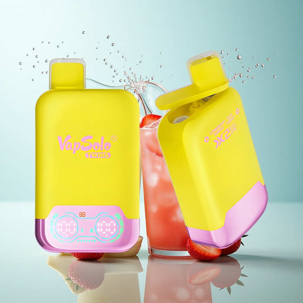 Vapsolo Twins 20000 Puffs Strawberry Banana & Fizzy Cherry 40ml Dual Tank Type-C