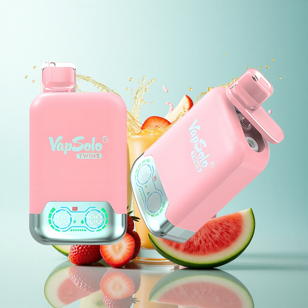 Vapsolo Twins 20000 Puffs Strawberry Ice & Mango Peach Watermelon 40ml E-Liquid 20mg Nicotine