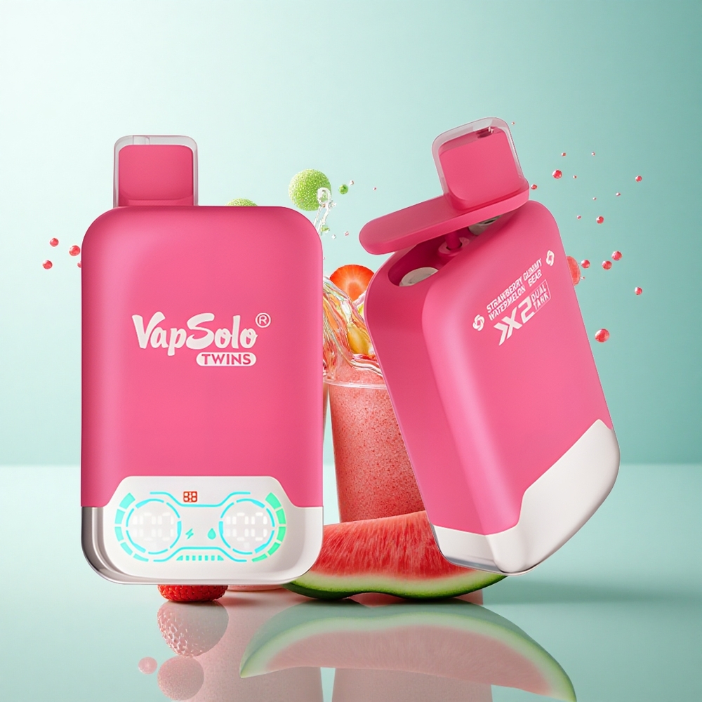 Vapsolo Twins 20000 Puffs Strawberry Watermelon & Gummy Bear 40ml 20mg Nicotine
