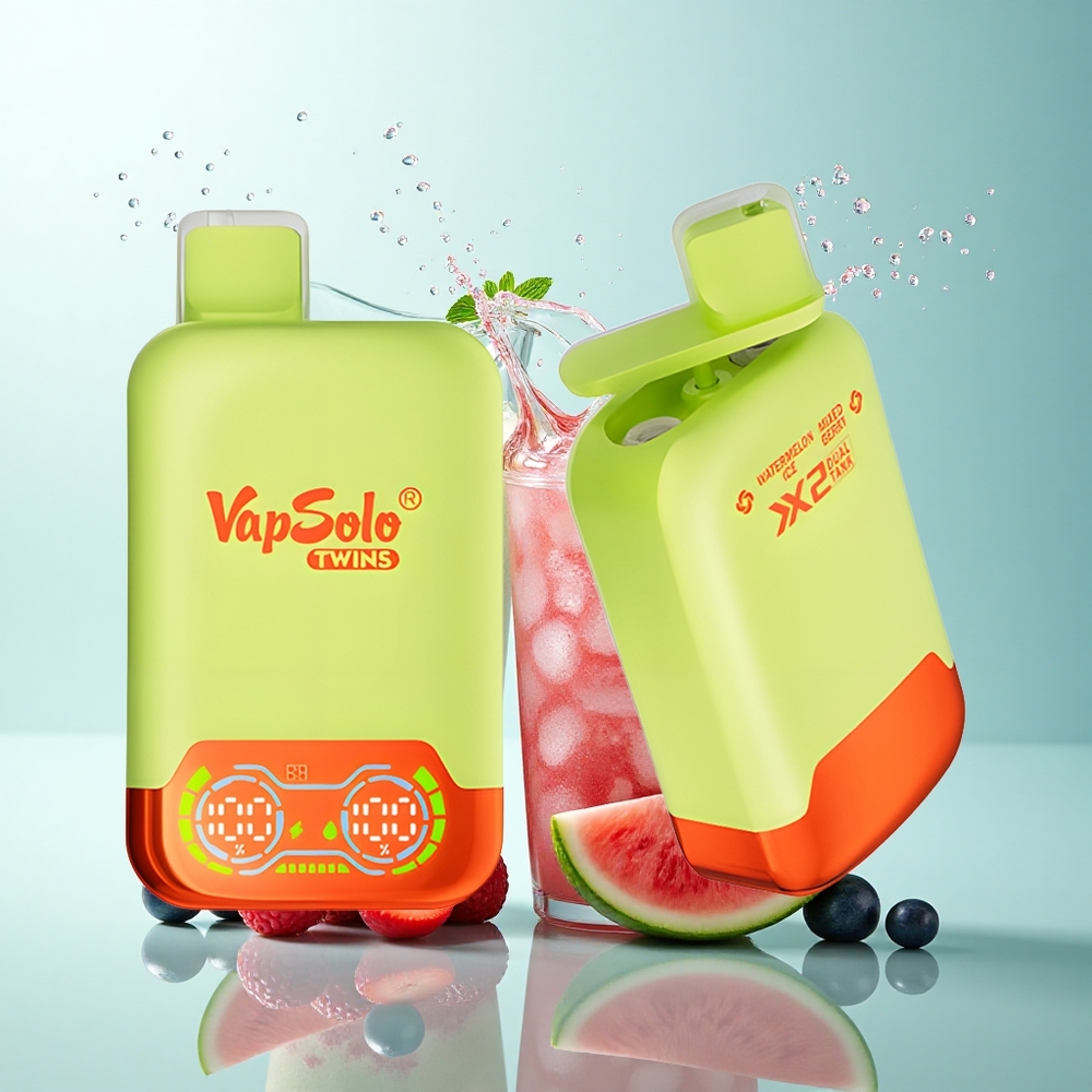 Vapsolo Twins 20000 Puffs Watermelon Ice & Mixed Berry Dual Tank 40ml Nicotine 50mg/ml