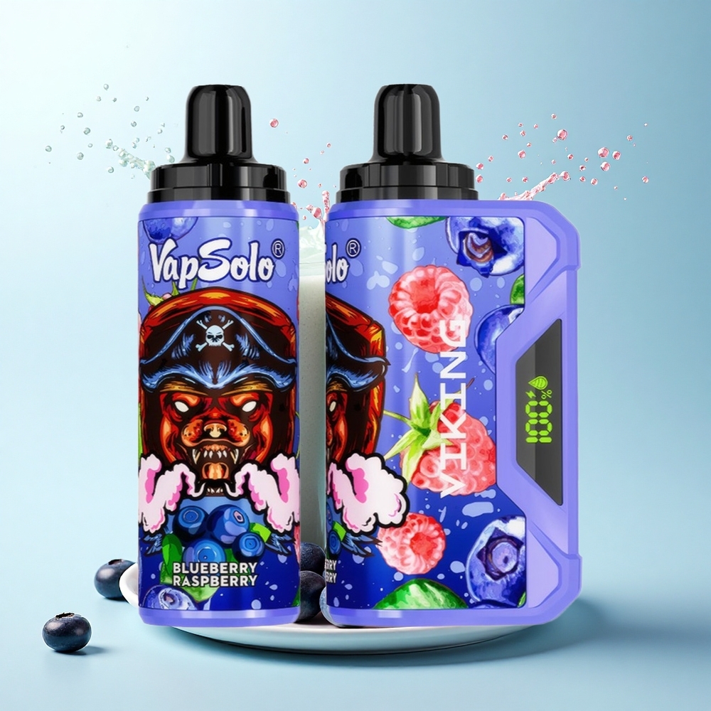 VapSolo VIKING 12000 Puffs Blueberry Raspberry 22ml Type-C 20mg Nicotine
