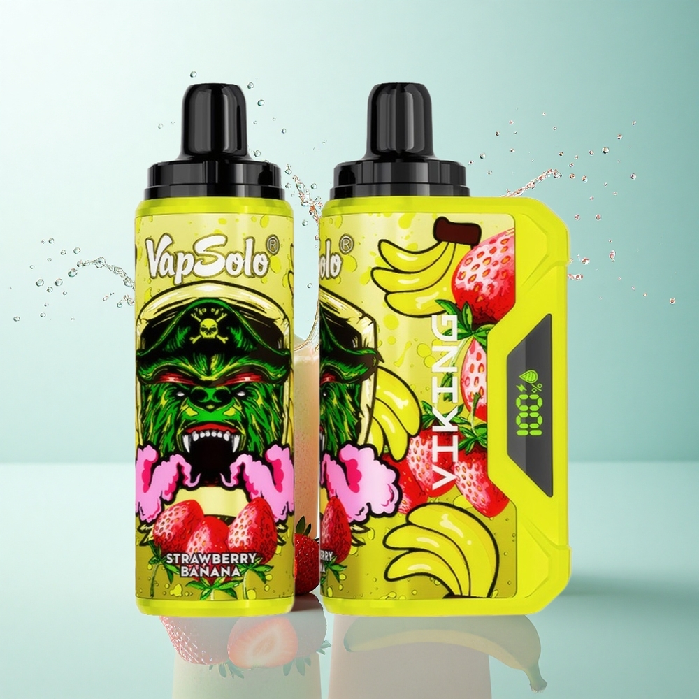 VapSolo VIKING 12000 Puffs Strawberry Banana 22ml Type-C 20mg Nicotine