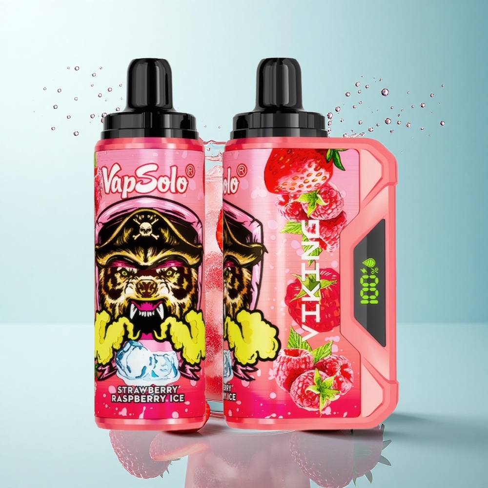VapSolo VIKING 12000 Puffs Strawberry Raspberry Ice 22ml Type-C Nicotine 20mg/ml