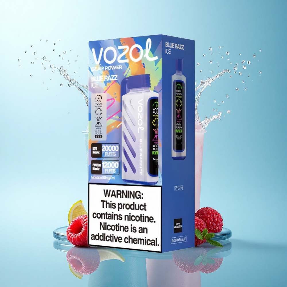VOZOL Gear Power 20000 Puffs Blue Razz Ice Dual Mesh 20mL 5% Nicotine