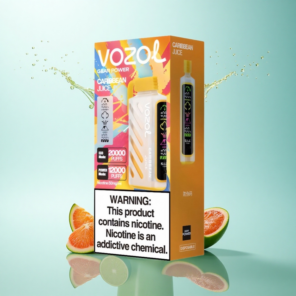 VOZOL Gear Power 20000 Puffs Caribbean Juice Dual Mesh 20mL 5% Nicotine