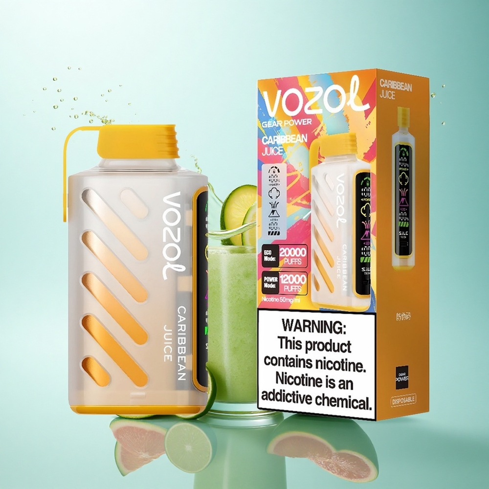 VOZOL Gear Power 20000 Puffs Caribbean Juice Dual Mesh 20mL 5% Nicotine