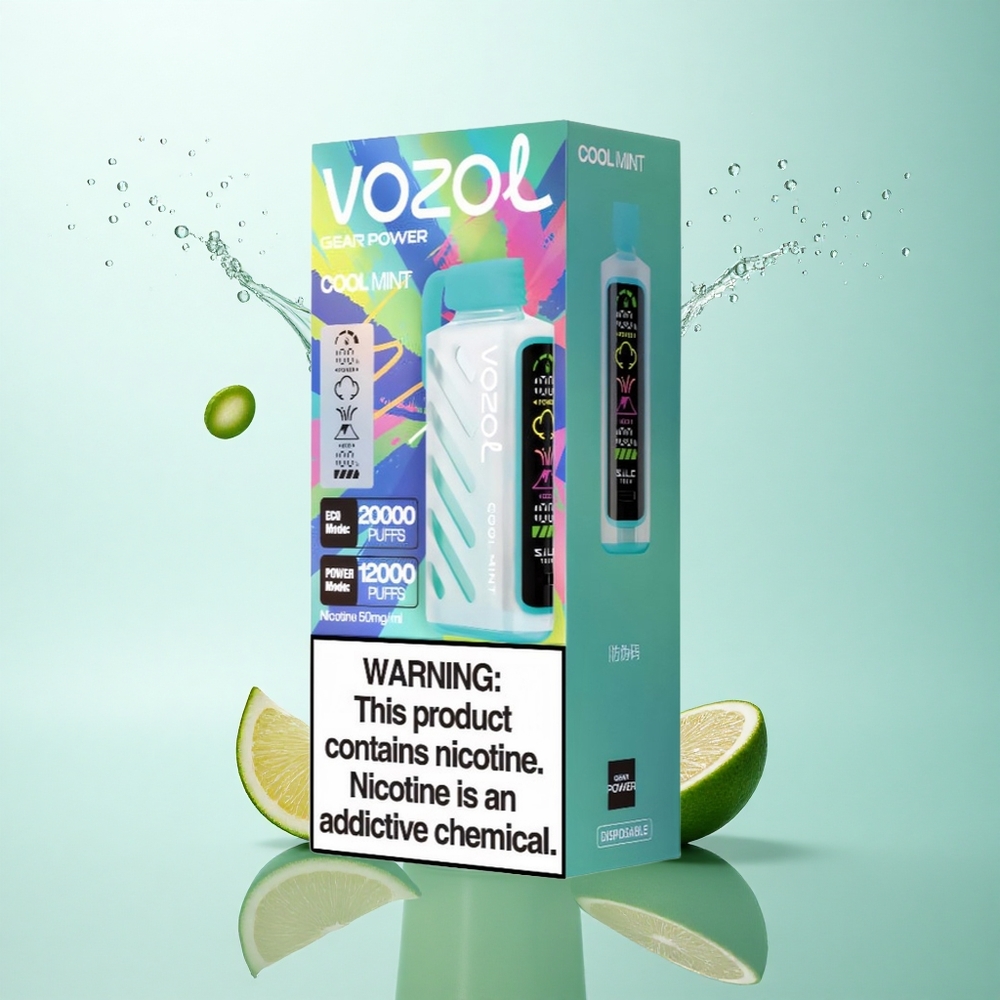 VOZOL Gear Power 20000 Puffs Cool Mint Dual Mesh 20mL 5% Nicotine