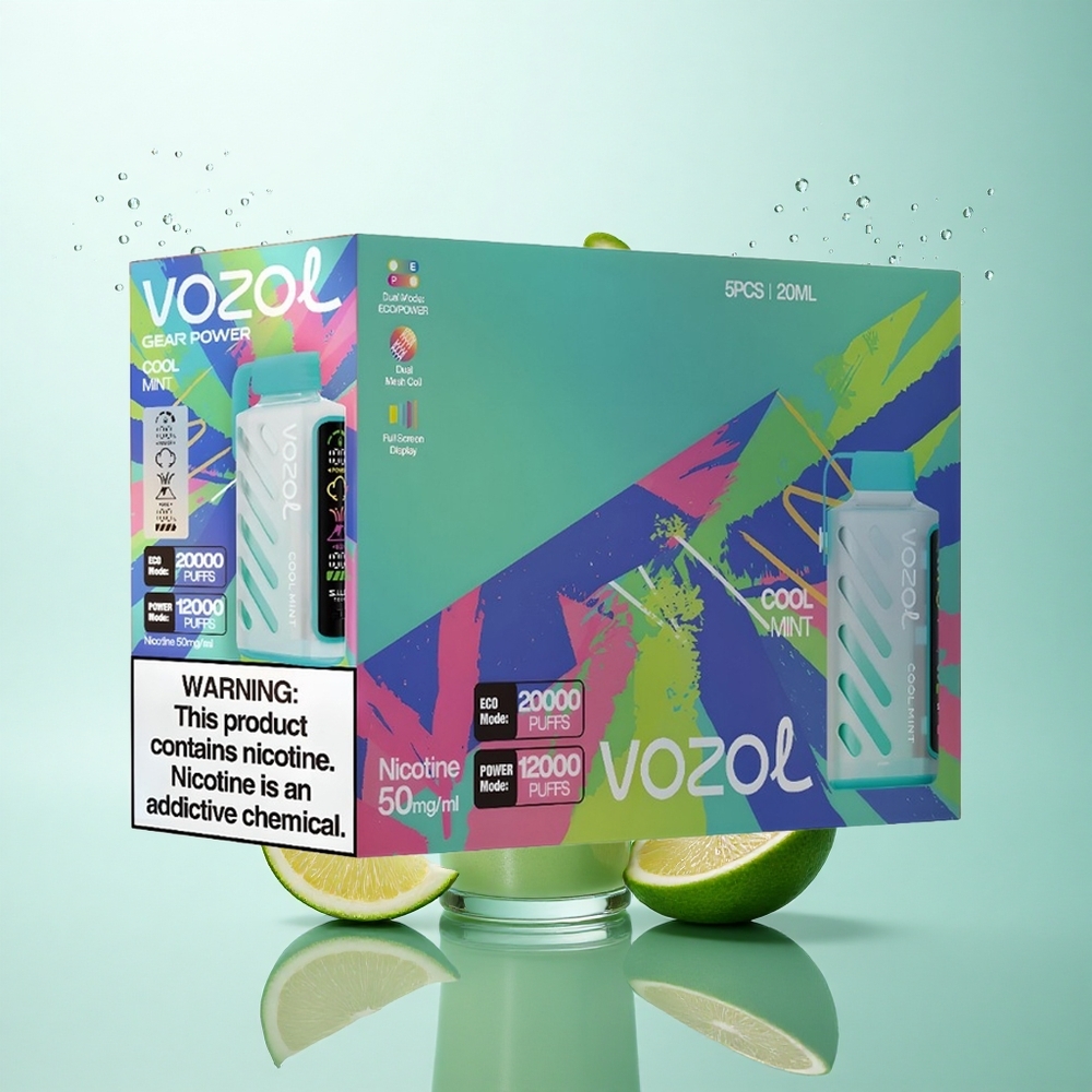 VOZOL Gear Power 20000 Puffs Cool Mint Dual Mesh 20mL 5% Nicotine