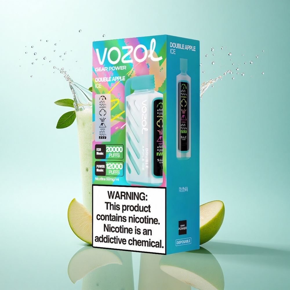 VOZOL Gear Power 20000 Puffs Double Apple Ice 20mL Dual Mesh 5% Nicotine