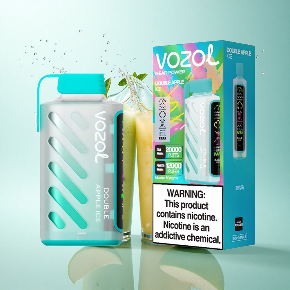 VOZOL Gear Power 20000 Puffs Double Apple Ice 20mL Dual Mesh 5% Nicotine