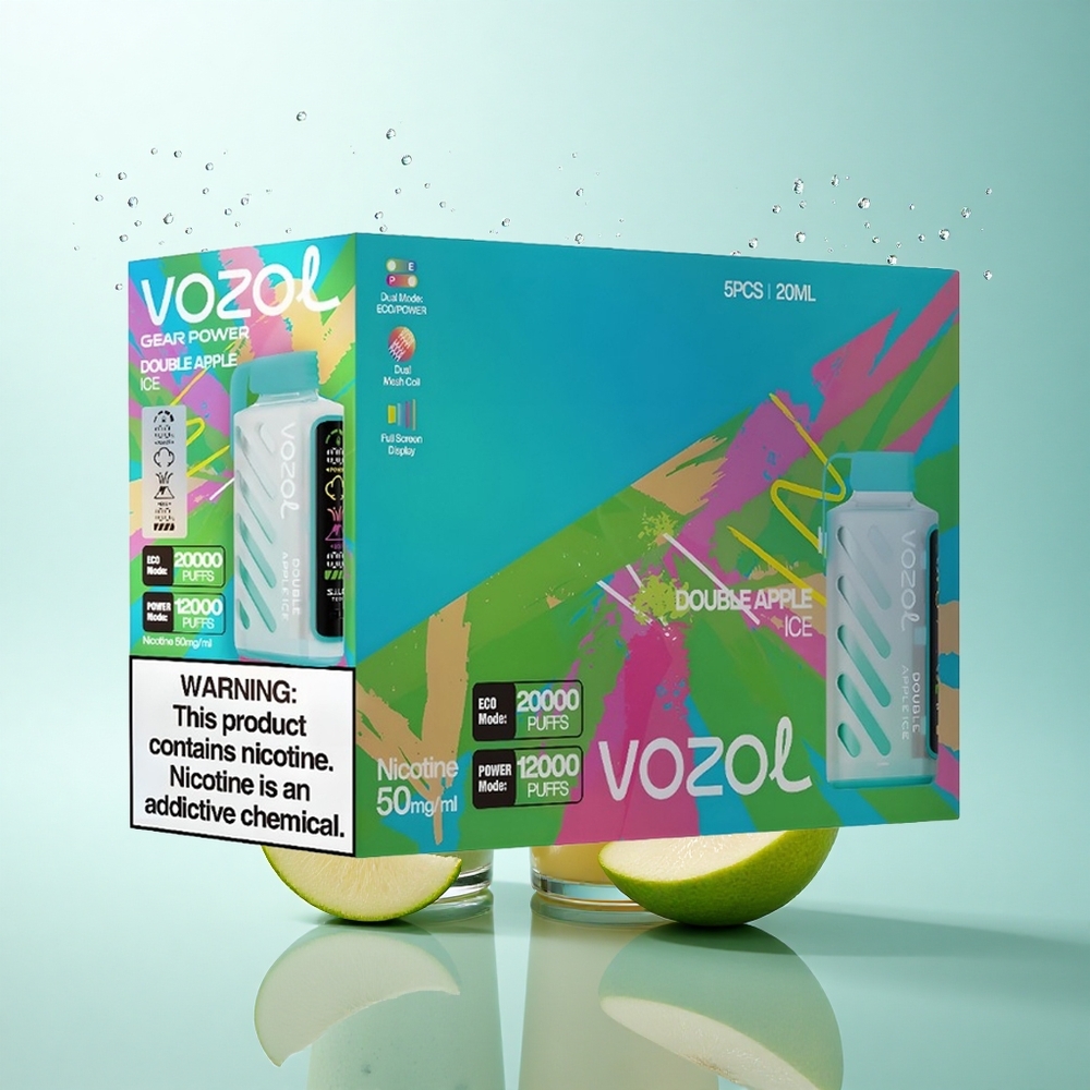 VOZOL Gear Power 20000 Puffs Double Apple Ice 20mL Dual Mesh 5% Nicotine