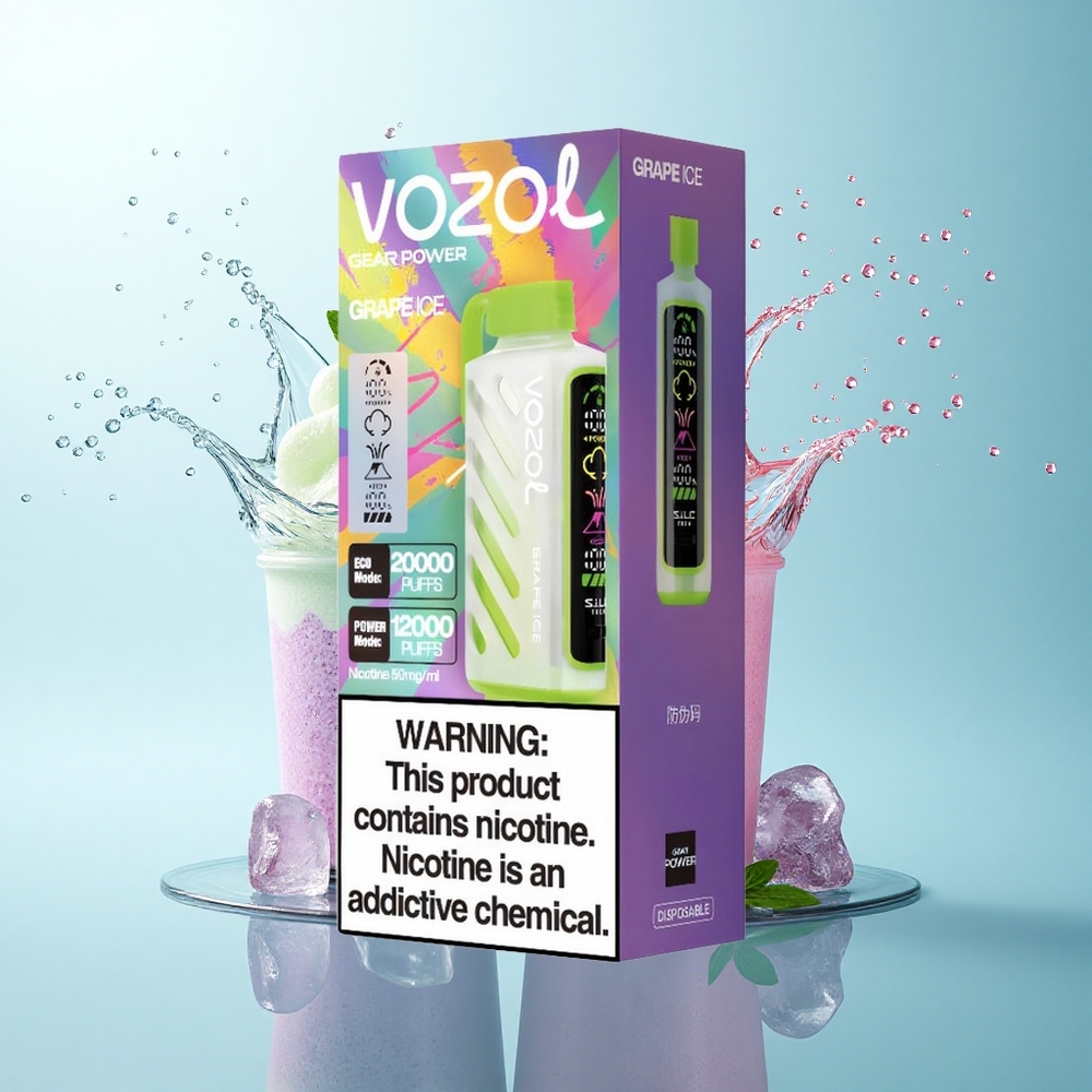 VOZOL Gear Power 20000 Puffs Grape Ice Dual Mesh 20mL 5% Nicotine