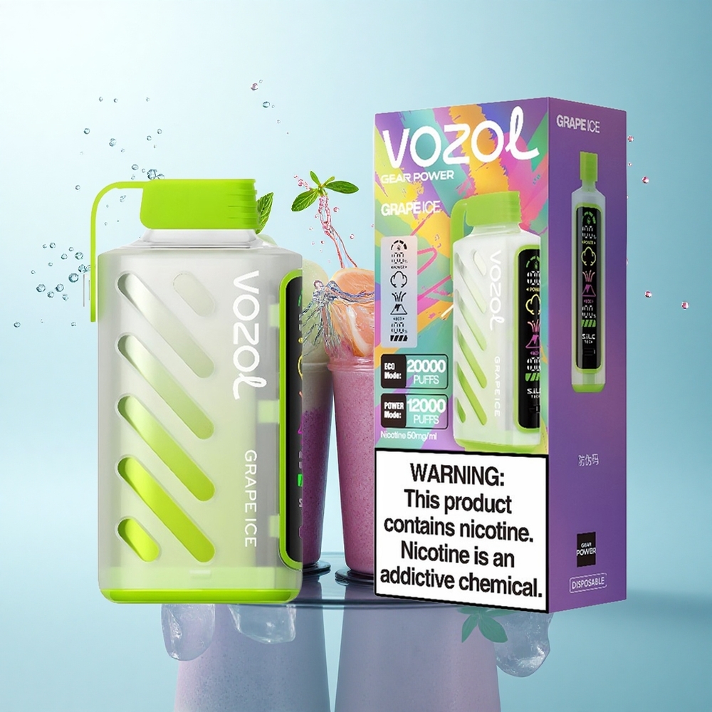 VOZOL Gear Power 20000 Puffs Grape Ice Dual Mesh 20mL 5% Nicotine