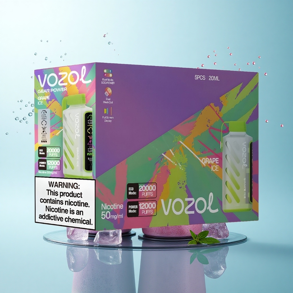 VOZOL Gear Power 20000 Puffs Grape Ice Dual Mesh 20mL 5% Nicotine