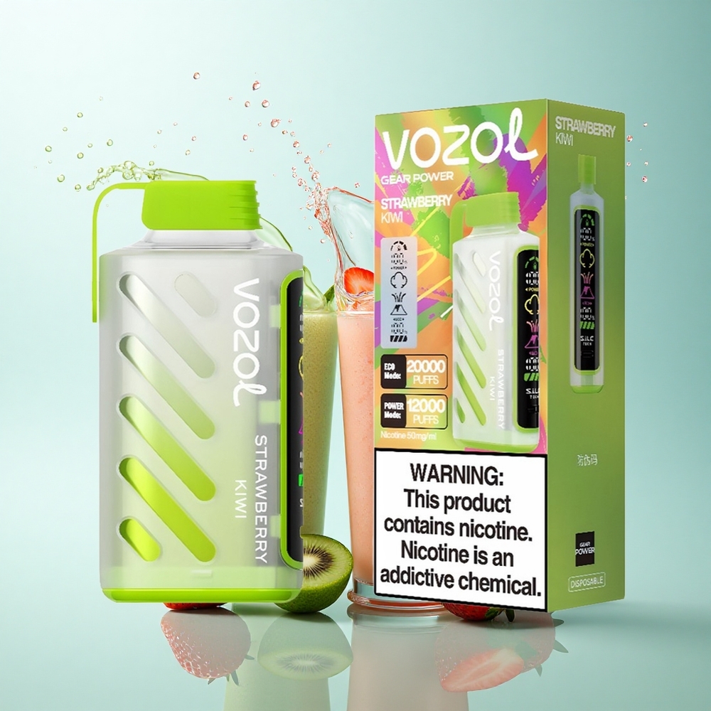 VOZOL Gear Power 20000 Puffs Strawberry Kiwi Dual Mesh 20mL 5% Nicotine