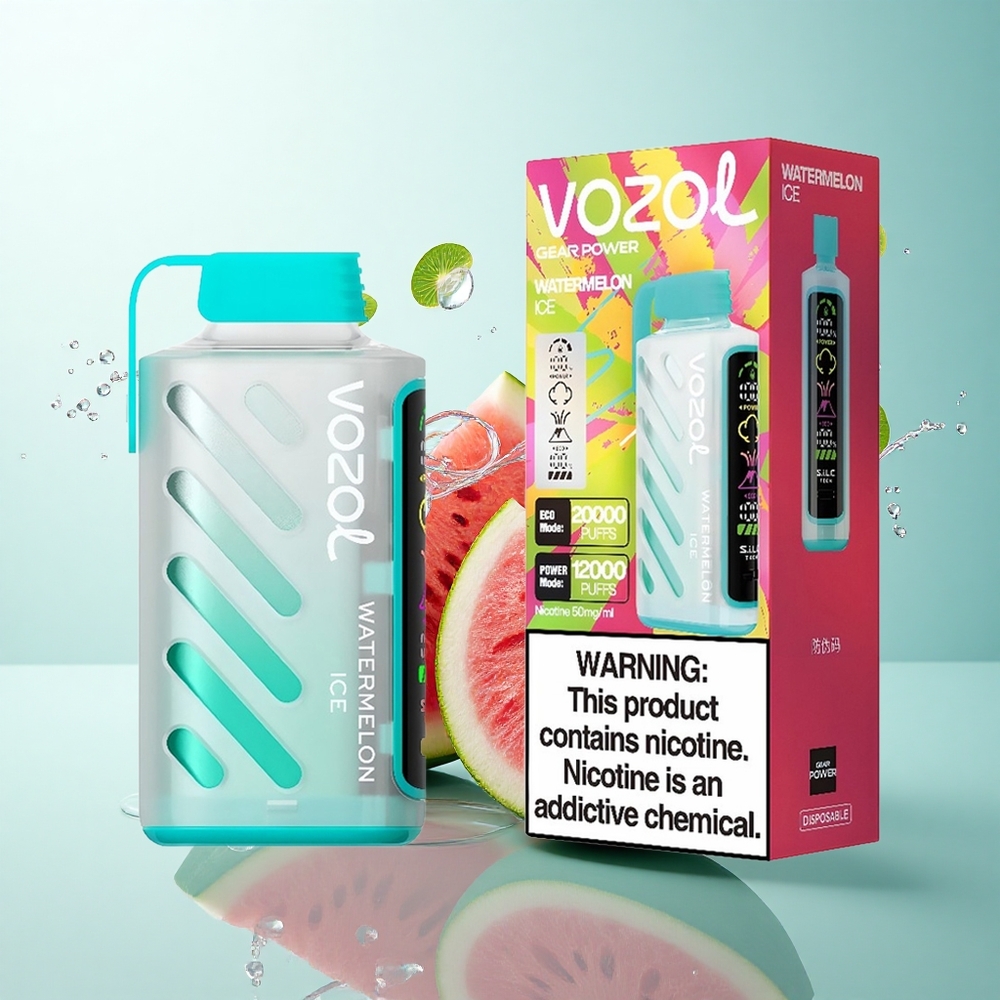VOZOL Gear Power 20000 Puffs Watermelon Ice Dual Mesh 20mL 5% Nicotine