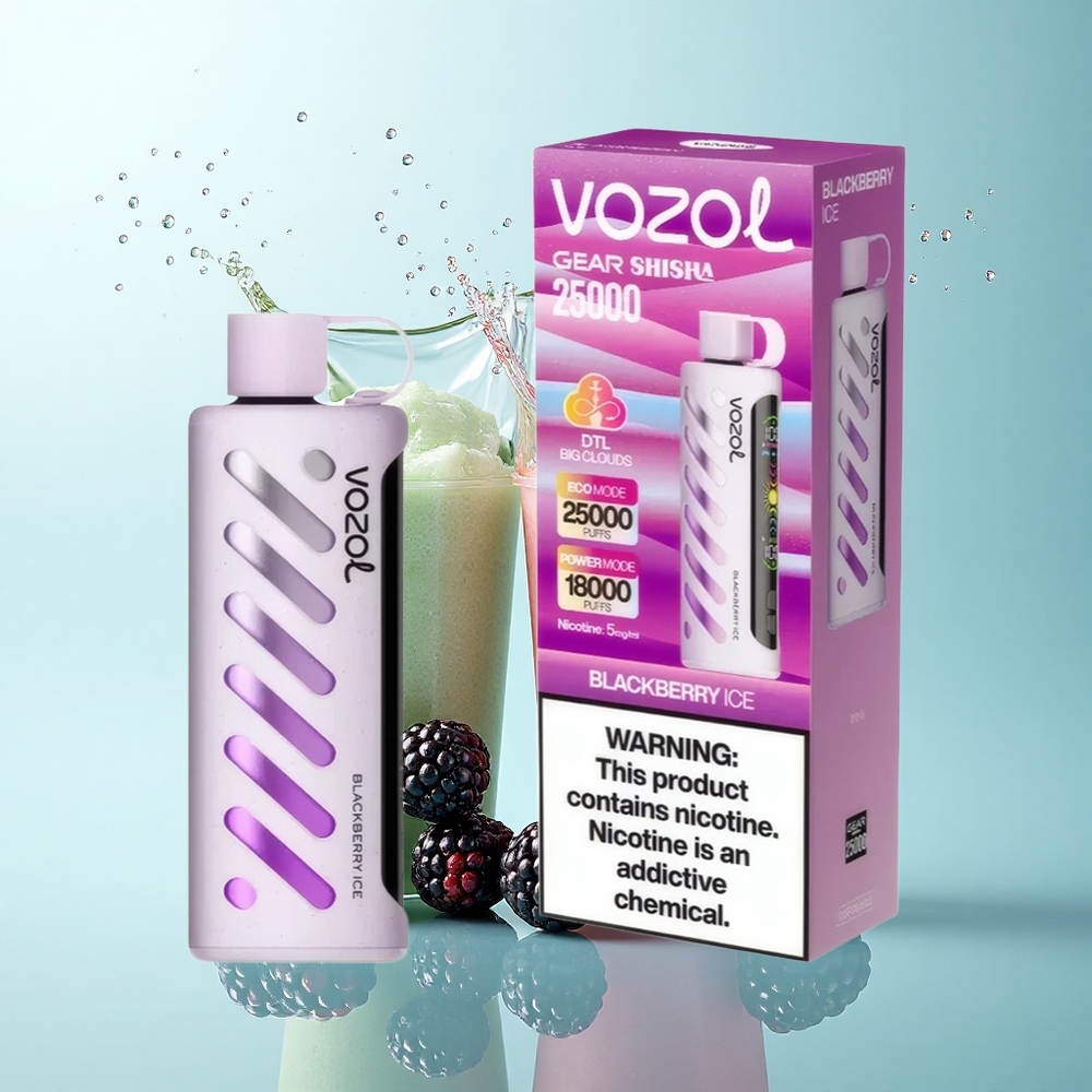 VOZOL Gear Shisha 25000 Puffs Blackberry Ice Dual Mesh 1000mAh 5mg Nicotine