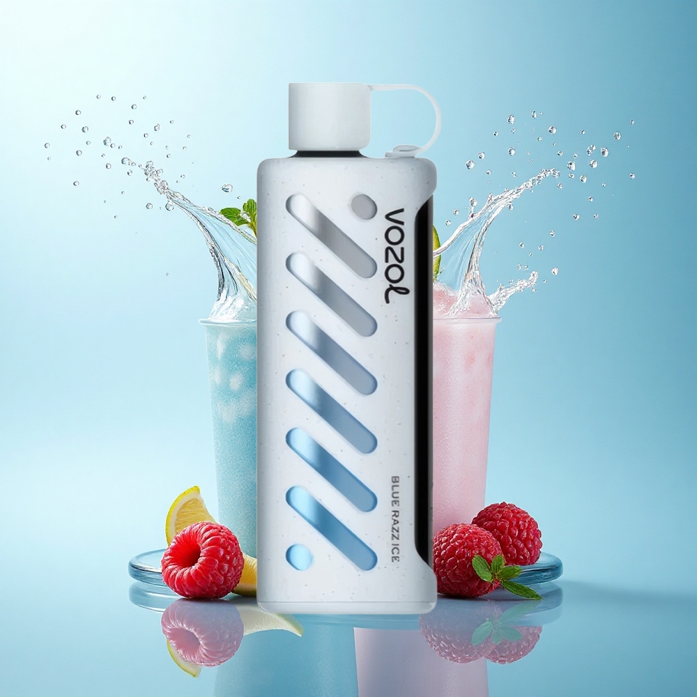 VOZOL Gear Shisha 25000 Puffs Blue Razz Ice with Dual Mesh & 5mg Nicotine