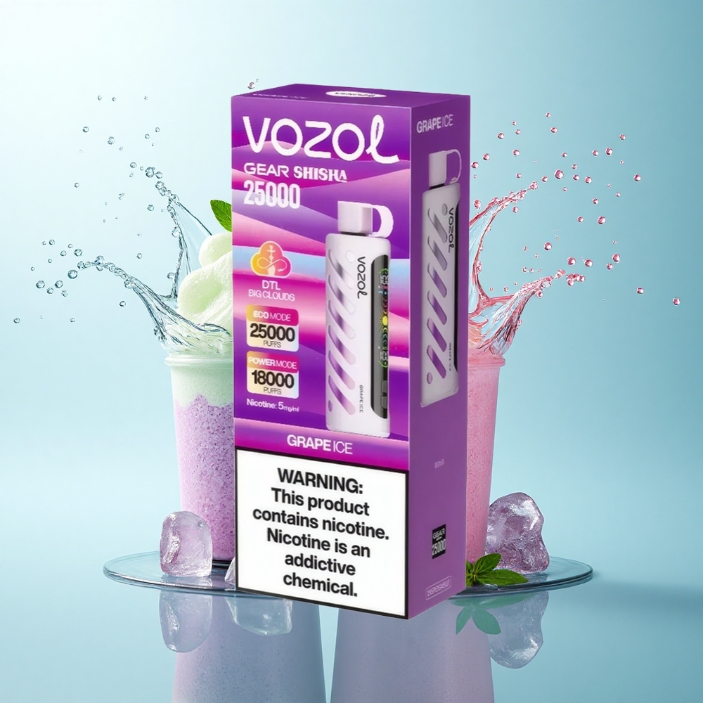 VOZOL Gear Shisha 25000 Puffs Grape Ice Dual Mesh 1000mAh