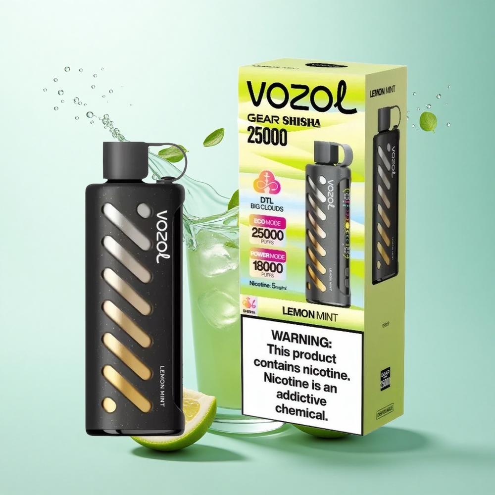 VOZOL Gear Shisha 25000 Puffs Lemon Mint Dual Mesh 1000mAh