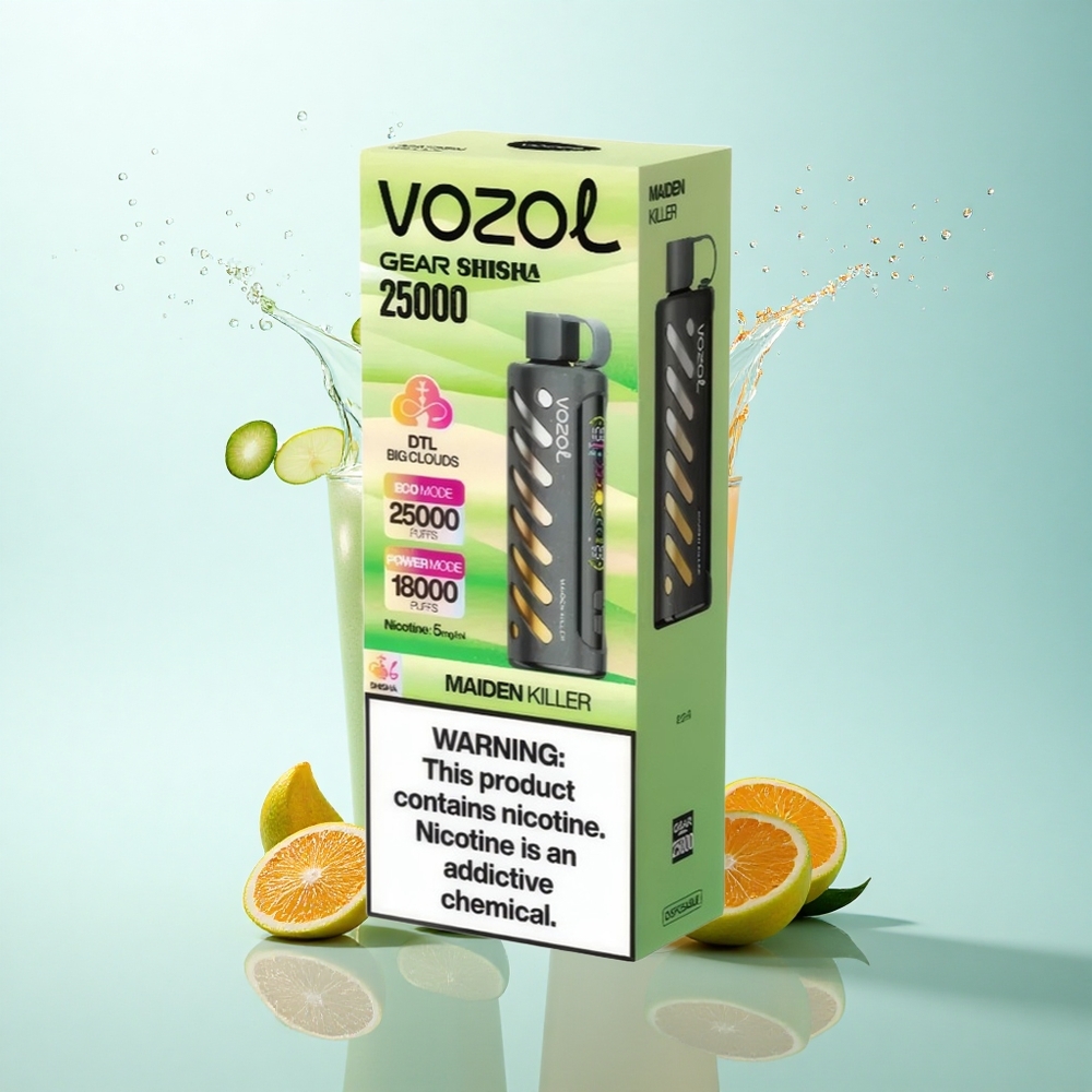 VOZOL Gear Shisha 25000 Puffs Maiden Killer 1000mAh Dual Mesh 5mg Nicotine