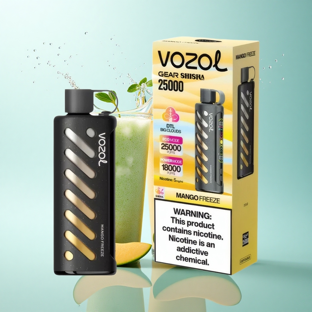 VOZOL Gear Shisha 25000 Puffs Mango Freeze Dual Mesh 5mg Nicotine 1000mAh