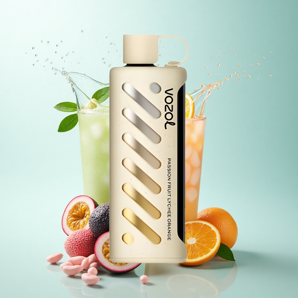 VOZOL Gear Shisha 25000 Puffs Passion Fruit Lychee Orange 1000mAh 5mg Nicotine