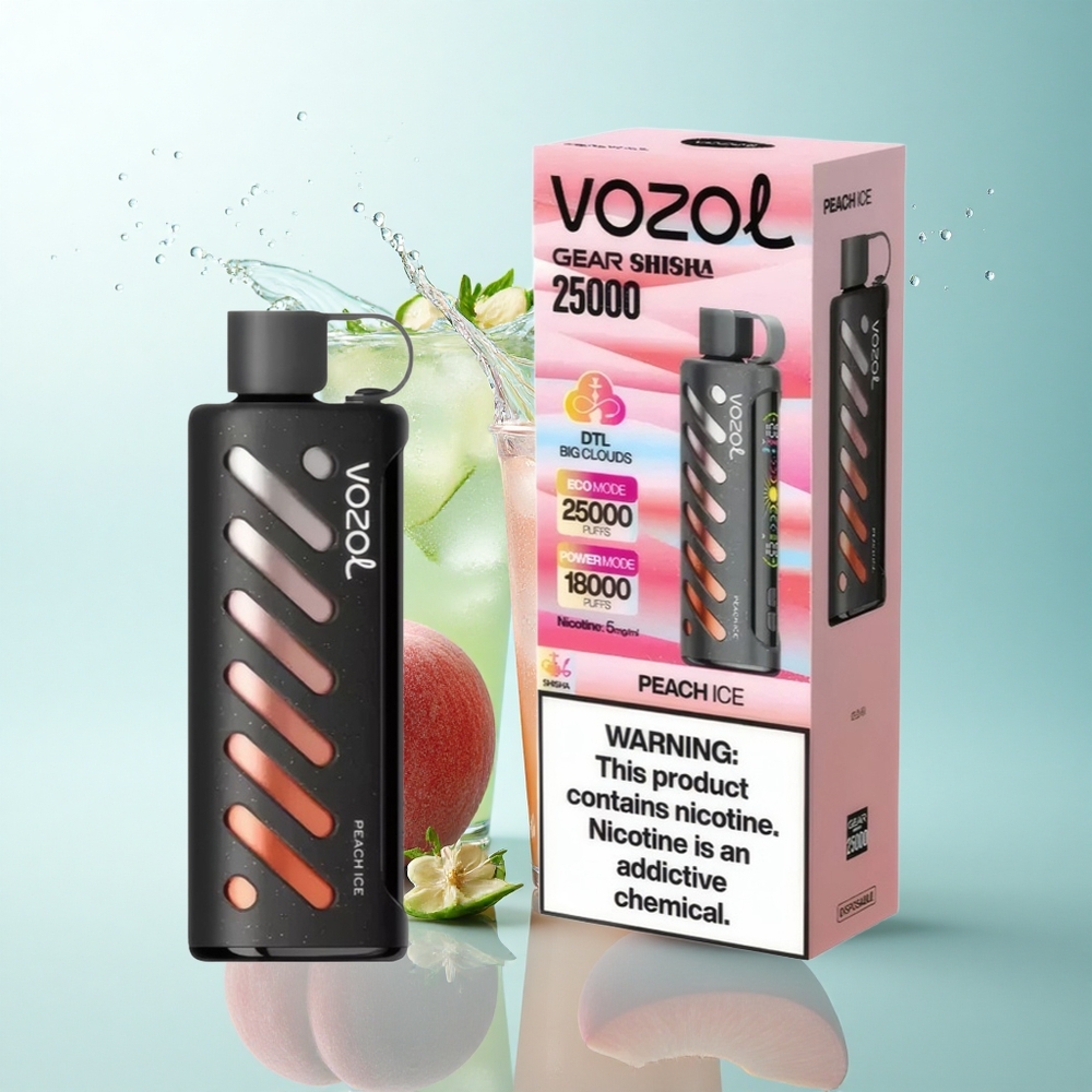 VOZOL Gear Shisha 25000 Puffs Peach Ice Dual Mesh 1000mAh