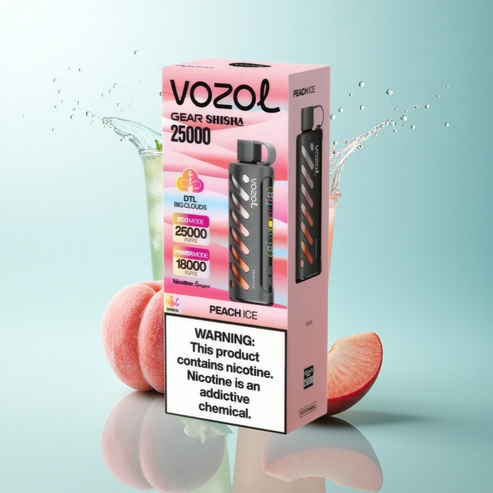VOZOL Gear Shisha 25000 Puffs Peach Ice Dual Mesh 1000mAh