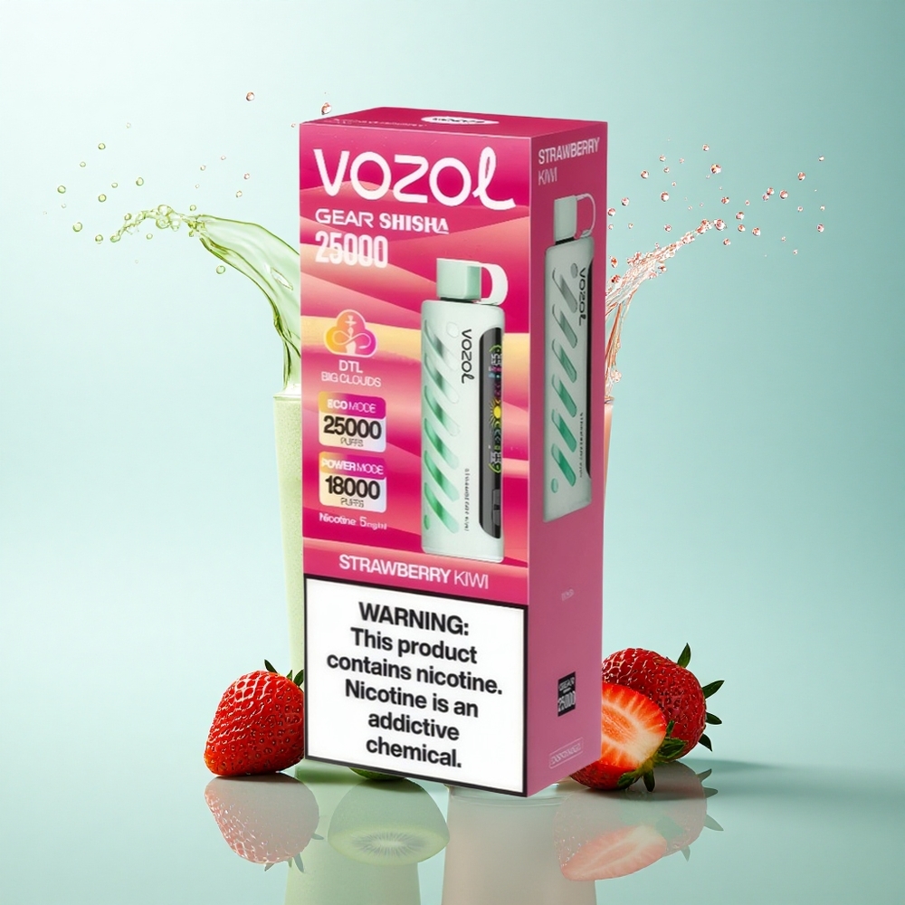 VOZOL Gear Shisha 25000 Puffs Strawberry Kiwi Dual Mesh 1000mAh
