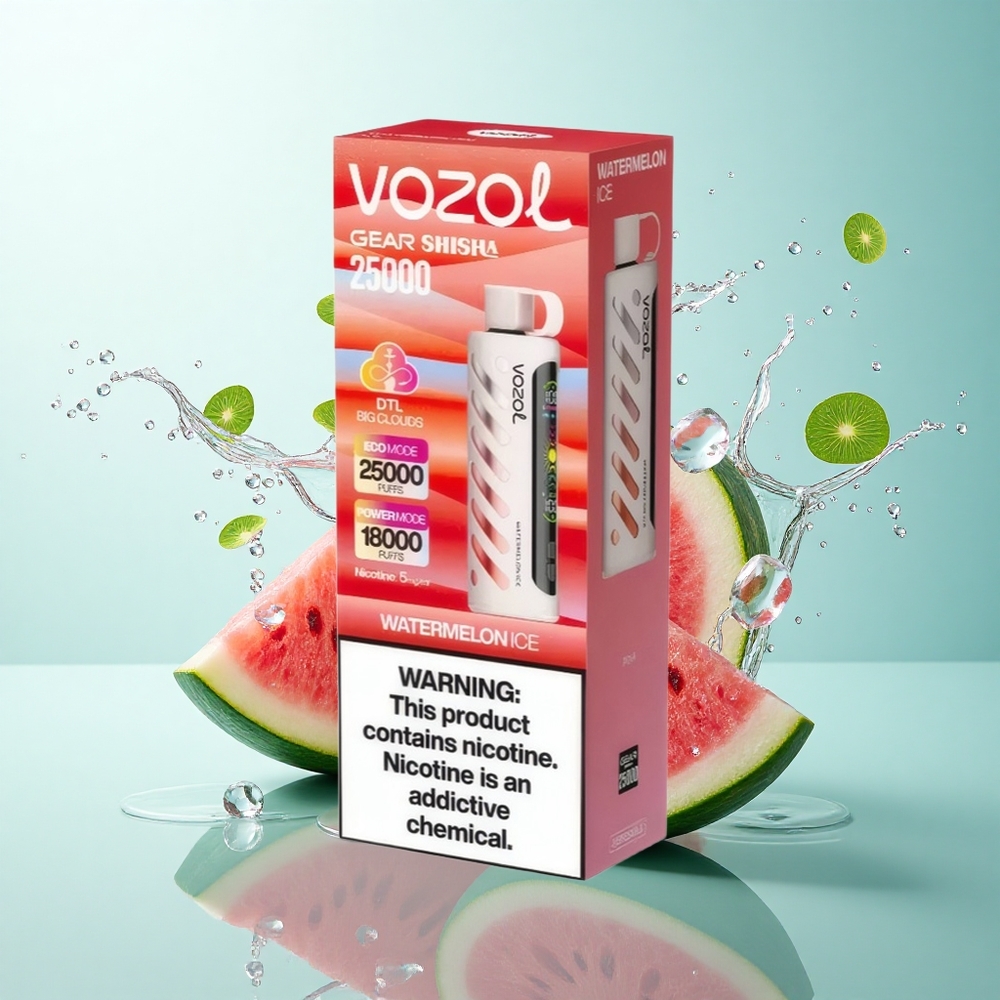 VOZOL Gear Shisha 25000 Puffs Watermelon Ice Dual Mesh 5mg Nicotine