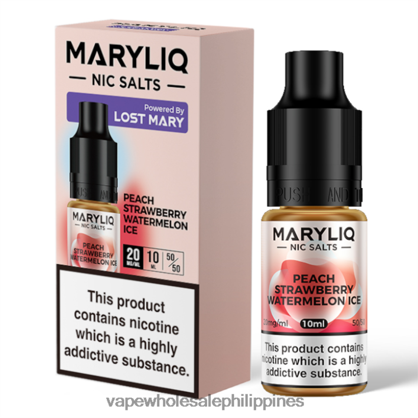vape wholesale philippines 2J4240451 Peach Strawberry Watermelon Ice LOST MARY MARYLIQ Nic Salts - 10ml - 20mg